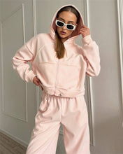 Load image into Gallery viewer, Women’s Sportswear Set Solid Color Cardigan Set