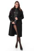 Load image into Gallery viewer, Zane Cashmere Wool Blend Overcoat in Black