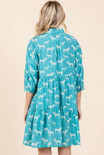 Load image into Gallery viewer, Zebra Print Button-Down Shirt Mini Dress For Women – Bold and Fashion-Forward with Tiered Detail