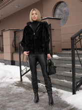Load image into Gallery viewer, Genuine Scandinavian Mink Fur Poncho with Fully Lined Mink Hood