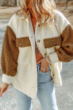 Load image into Gallery viewer, Women Cute Sherpa Jacket with Button Closure and Collared Neck in Elegant Retro Style