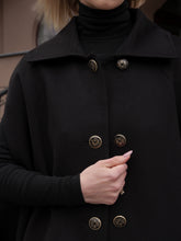 Load image into Gallery viewer, Paris Cashmere Bland Cape Coat in Black