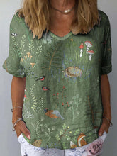 Load image into Gallery viewer, Artistic Retro Digital Print Pullover Top – Women’s Chinese Style