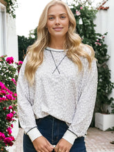 Load image into Gallery viewer, Leopard Print Contrast Stitch Sweater