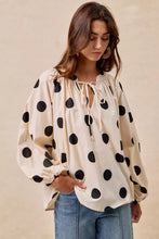 Load image into Gallery viewer, BiBi Polka Dot Exaggerated Balloon Sleeves Blouse