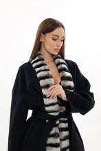 Load image into Gallery viewer, Genuine French Orylag Fur Italian Cashmere Wool Coat
