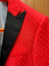 Load image into Gallery viewer, Lorenzo Bruno SZ62PD Red Slim Fit Diamond Print Tuxedo Jacket