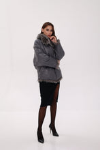 Load image into Gallery viewer, Reversible Genuine Silver Fox Down Fill Coat