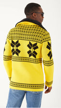 Load image into Gallery viewer, Lagos Red Exclusive Men's Yellow Patch Long Sweaters | Fur Collar LS84