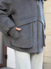 Load image into Gallery viewer, Rimini Genuine Fur Trim Wool Blend Parka in Graphite