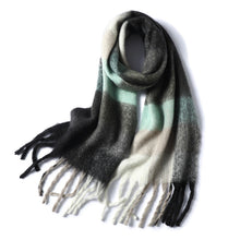 Load image into Gallery viewer, New Luxury Winter Soft Head Wraps Plaid Scarf Shawls Cashmere Warm Cashmere Scarves Rainbow For Women