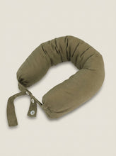 Load image into Gallery viewer, Linen Adjustable Neck Support Travel Pillow
