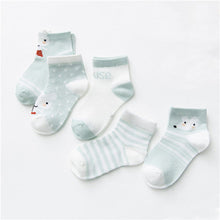 Load image into Gallery viewer, 5 Pairs Cute Summer Breathable Mesh Cotton Infant Baby Socks For Newborn Boys And Girls