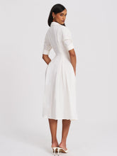Load image into Gallery viewer, Palina Lyocell Pleated Midi Preppy Shirt Dress