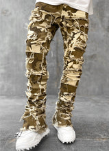 Load image into Gallery viewer, Patched Pants Long Tight Fit Stacked Jeans