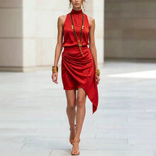Load image into Gallery viewer, Women's Double-Layer Asymmetrical Hem Mini Skirt