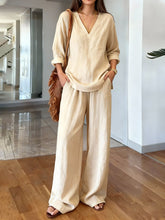 Load image into Gallery viewer, Long Sleeve Top & Full-Length Pants Two-Piece Set – 9 Colors S–3XL