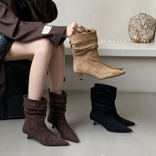 Load image into Gallery viewer, Pointed Toe Mid-Calf High Heel Boots for Women