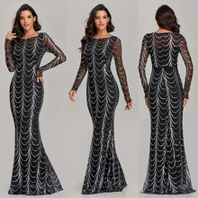 Load image into Gallery viewer, Sequins Women Maxi Dresses Long Sleeve Female Party Dresses