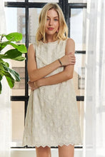 Load image into Gallery viewer, Applique Round Neck Sleeveless Shift Dress For Summer – Classy, Sophisticated, Fashionable, Flattering, Stylish, Timeless Elegance