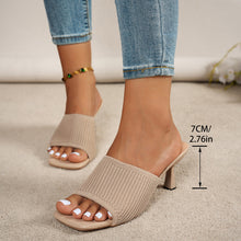 Load image into Gallery viewer, Women's Square Toe Chunky Heel Slide Sandals – Mesh Outdoor Summer