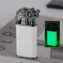 Load image into Gallery viewer, Mandotos Creative Blue Flame Lighter Dolphin Dragon Tiger Metal Windproof Double Flame Refillable