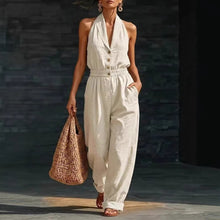 Load image into Gallery viewer, Women's Knitted V-Neck Slim-Fit Cropped Jumpsuit