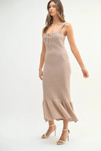 Load image into Gallery viewer, Ruffled Hem Sleeveless Crochet Knit Midi Dress For Women – Crochet Knit Dress, Ruffled Hem Dress, Sleeveless Midi Dress, Summer Dress, Elegant Knit Dress