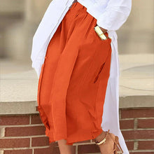 Load image into Gallery viewer, Women's Solid Color Cotton Wide Leg Cropped Pant
