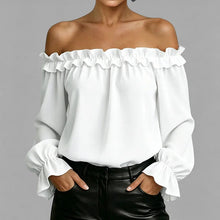 Load image into Gallery viewer, Women's Ruffle Off-Shoulder 3/4 Sleeve Elegant Shirt