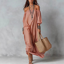 Load image into Gallery viewer, Women's Striped Loose-Fit Flared Maxi Dress – Holiday & Vacation