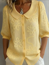 Load image into Gallery viewer, Women's Loose-Fit Retro 3D Embroidered Floral Shirt – Buttoned Casual Top