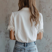 Load image into Gallery viewer, Women’s Lace Puff Sleeve Loose Fit Top