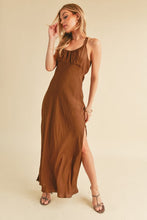 Load image into Gallery viewer, Ruched Side Slit Cutout Back Maxi Cami Dress For Summer–Elegant, Alluring & Sophisticated with Stunning Design