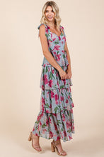 Load image into Gallery viewer, Layered Floral Sweetheart Neck Maxi Dress – Elegant and Romantic Floral Maxi Dress with Feminine Sweetheart Neckline