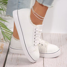 Load image into Gallery viewer, Women's Lace-Up Canvas Sneakers – Lightweight Flat Low-Top