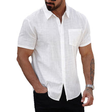 Load image into Gallery viewer, Mens Short-sleeve Cotton Shirt With A Pocket