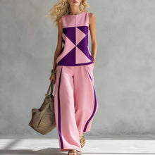 Load image into Gallery viewer, Women's Sleeveless Printed Tank Top & Wide-Leg Pants Two-Piece Set