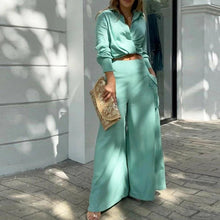 Load image into Gallery viewer, Women's Plus Size Wide Leg Elegant Pant Set