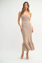 Load image into Gallery viewer, Ruffled Hem Sleeveless Crochet Knit Midi Dress For Women – Crochet Knit Dress, Ruffled Hem Dress, Sleeveless Midi Dress, Summer Dress, Elegant Knit Dress