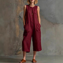 Load image into Gallery viewer, Women's Retro Sleeveless Wide-Leg Cropped Jumpsuit
