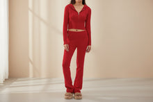 Load image into Gallery viewer, Women’s Knitted Hooded Two-Piece Set – Cardigan & High-Waisted Pants Suit