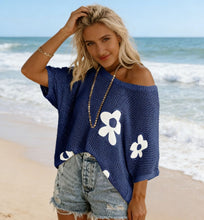 Load image into Gallery viewer, Women's Hollow-Out Drop-Shoulder Loose Knit Top