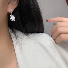 Load image into Gallery viewer, White Gold Oval Earrings - Stylish Elegance for Every Occasion