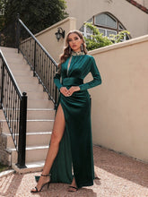 Load image into Gallery viewer, Women's Korean Velvet High Neck Sexy Evening Dress