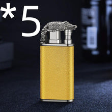 Load image into Gallery viewer, Mandotos Creative Blue Flame Lighter Dolphin Dragon Tiger Metal Windproof Double Flame Refillable