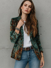 Load image into Gallery viewer, Women’s Printed Suit Jacket with Lining – Autumn Winter Casual Commuter Blazer