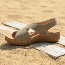 Load image into Gallery viewer, Women's Platform Roman Sandals | Open Toe Velcro Beach Sandals