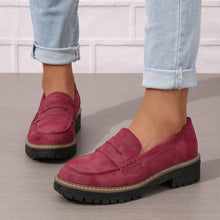 Load image into Gallery viewer, Thick-Sole Solid Color Loafers Women | Trendy Chunky Flats