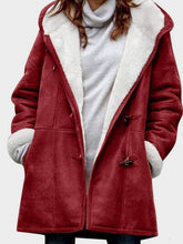 Load image into Gallery viewer, Full Size Pocketed Long Sleeve Hooded Toggle Jacket – Stylish & Functional Outerwear for Women